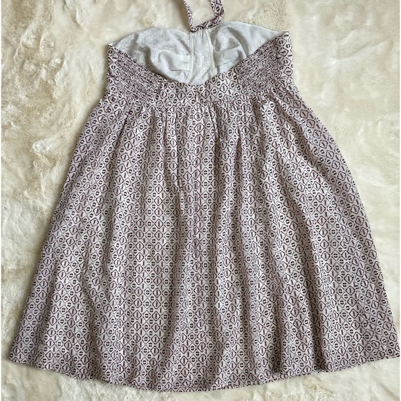 Madewell Convertible Halter Bandeau Silk Ivory & Burgundy dress, size two. - Picture 5 of 9